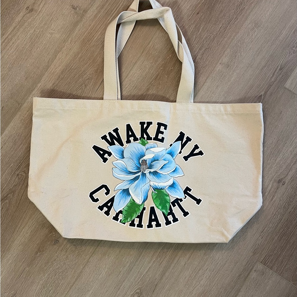 Awake NY x Carhartt Cream Canvas Tote Bag